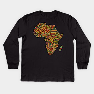 Love Africa African Print Stick Pattern Map Kids Long Sleeve T-Shirt